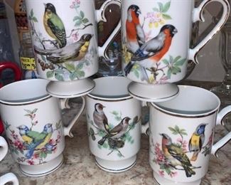 Vintage China Coffee Birds Coffee Cups