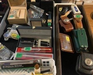 Vintage Pens and Ink Pens.  and Knives