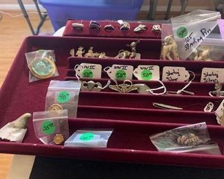 WWII METALS and Sterling VINTAGE and Antique Jewelry