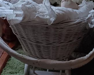 VINTAGE WICKER DOLL BUGGY