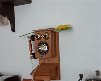 WALL PHONE AND COPPER PIECES