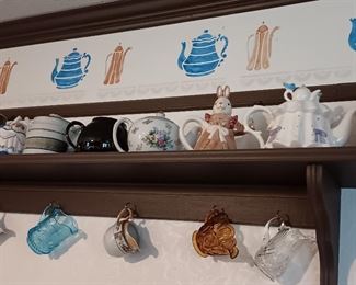 MORE TEA POTS AND WALL SHELF