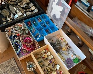 Jewelry, pins, pocketknives, and watches 