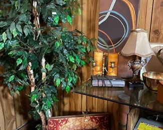 Candies. Lamps. Books. Decor art. CD players   Faux plants and trees 