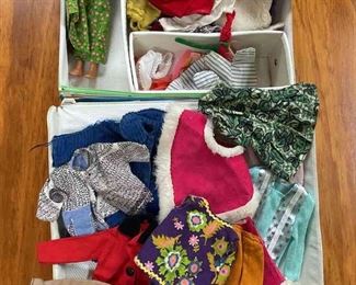 Vintage Barbie with a lot of clothes