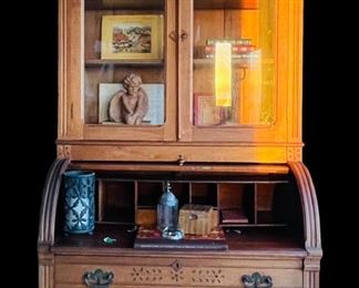 Irish pine antique secretary