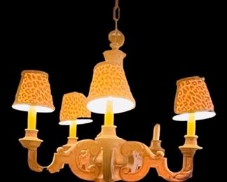 Carved wood Chandilier 