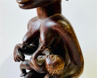 Old Carved Wood Luba Maternity Fertility African Art Statue