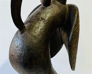 Fine Large Senufo Senefu Carved Wood African Tribal Art Bird Figurine StatuE