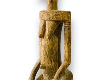 Old Luba Carved Wood Fertility Female Figurine African Art Tribal Statue