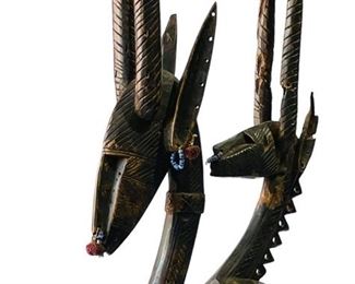 Old Bambara Antelope Carved Wood Statue African Art Tribal Figurine