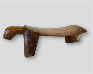 Old Lobi Carved Wood Headrest African Tribal Art
