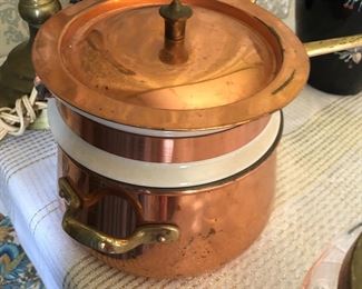 Franch copper and ceramic double boiler