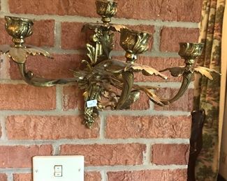 Brass candelabras 