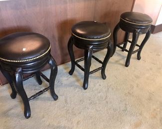Leather top swivel bar stools