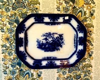 Flow blue platter