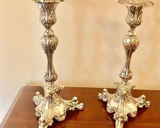 19th century Rococo English candle sticks