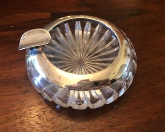 Sterling rimmed ashtray
