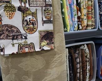 Upholstery fabrics including fun vintage items.