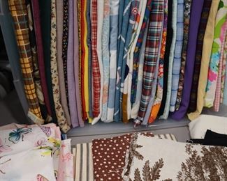 Beautiful blends, shirting, polys, silk, rayon and other dressy fabrics.