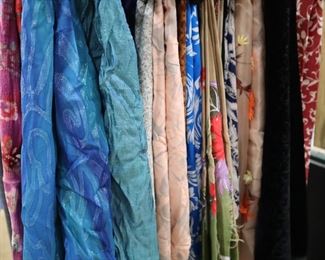 Vintage specialty fabrics, including silk, rayon, and Hawaiian.