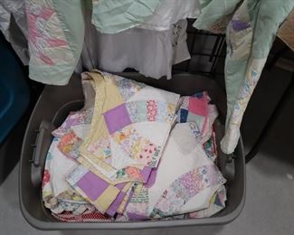 Here is a stash of more of her antique quilt pieces