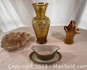 wgold toned glassporcelain lot1621 t