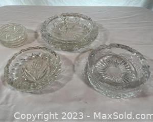 wvintage crystal ashtrays and more1651 t