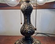 wvintage thick glass and metal base lamp1561 t