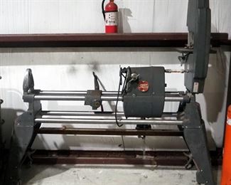Vintage Shop Smith Wood Lathe With Band Saw Attached On Rollers, Untested, Includes Multiple Attachments