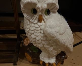 Very large porcelain owl