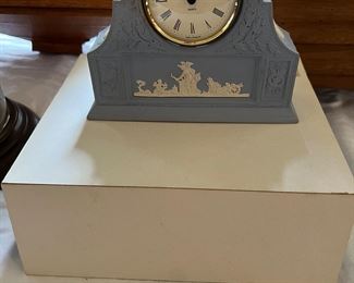 Wedgwood jasparware clock with box.
