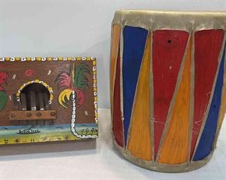 Jamaican Thumb Piano, Vintage Pueblo Pow Wow Drum