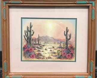 Kathleen EnglishPotts Desert Landscape, Framed And Matted