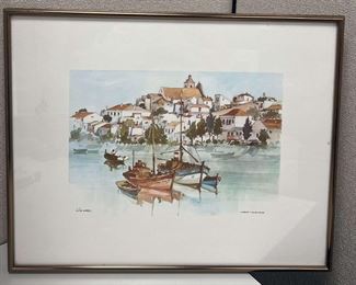 Julio Amaro Print Of Watercolor. Lagos Algarve