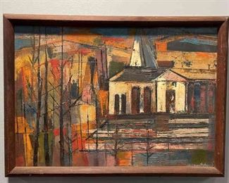 Original Margit Beck Conn Landscape 1958 Painting 