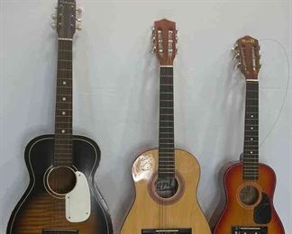 Three Guitars In Need Of Repair Silvertone, Tara, Mark II, Student Guitar 