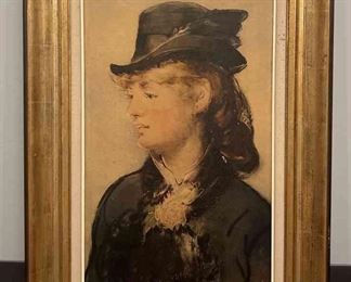 Vintage Edward Manet Print Model At Bar At Folies Bergeres