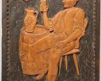Vintage German Pub Wooden Handcarved Wall Art Otto Knig