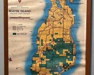 Vintage Beaver Island Of Lake Michigan Map