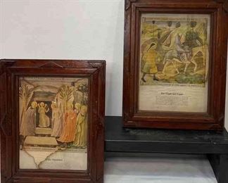 Wooden Framed Print And Description Of At The Sepulcher And The Flight To Eqypt 