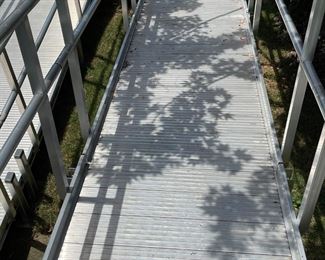 Large aluminum ramp in three sections