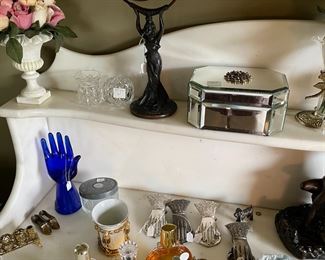 Perfumes, old mirror kick-knacks