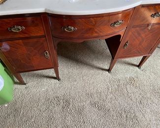 Dresser with white marble