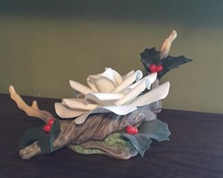 Boehm Christmas Rose with Holly.