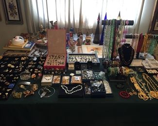 Tables full of beautiful jewelry.