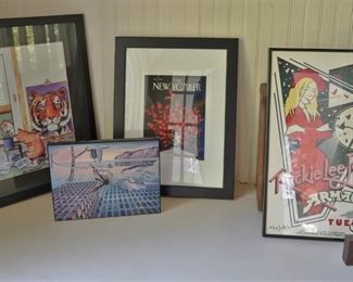 Vintage artwork that includes a Rickie Lee Jones at the Armadillo poster that was signed by the original artist