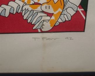 Teresa Farr "Cats on a Roll" signed and numbered print