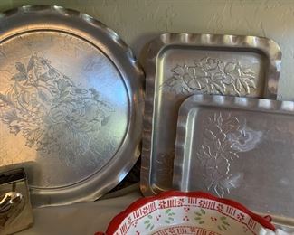 Metal platters for serving