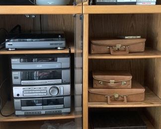 home stereo system and cassette tapes